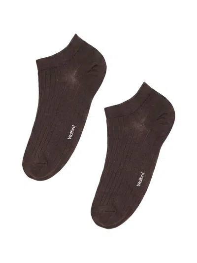 Wolford Ribbed-knit Socks In Brown