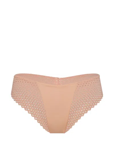 Wolford Romantic Lace-detailed Briefs In Nude