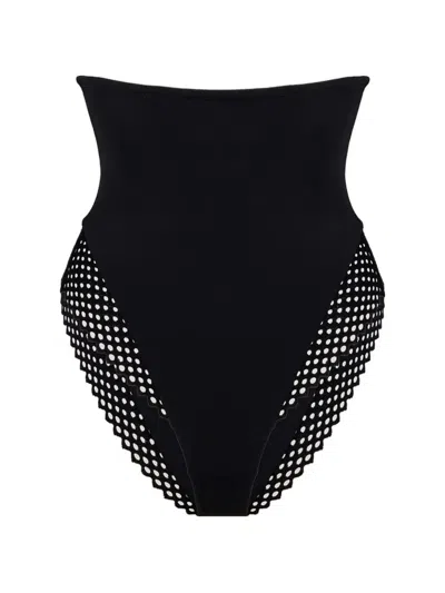Wolford Romantic Net High-waisted Briefs In Black