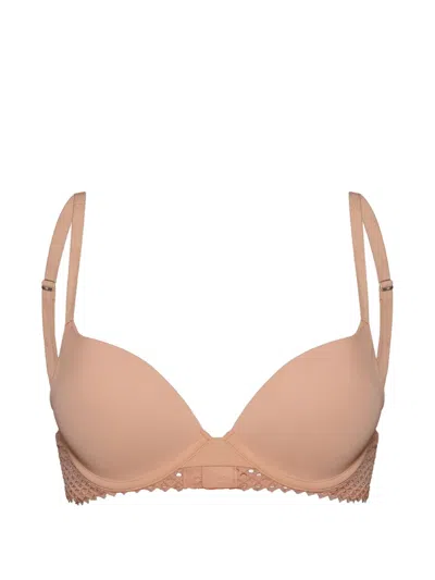 Wolford Romantic Net Lace-detailed Bra In Pink