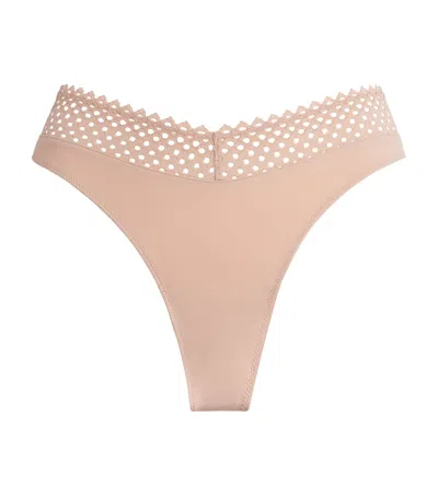 Wolford Romantic Net Thong In Sand