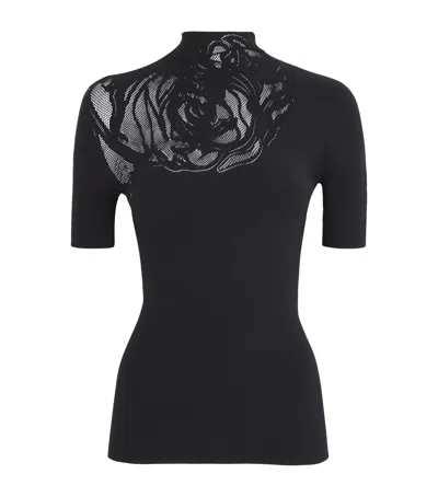 Wolford Rose Mock-neck Top In Animal Print