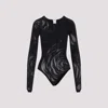 Wolford Rose Net Bodysuit In Black
