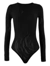 Wolford Rose Net Bodysuit In Black