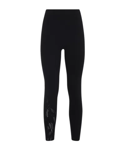 WOLFORD ROSE-NET-PANEL LEGGINGS