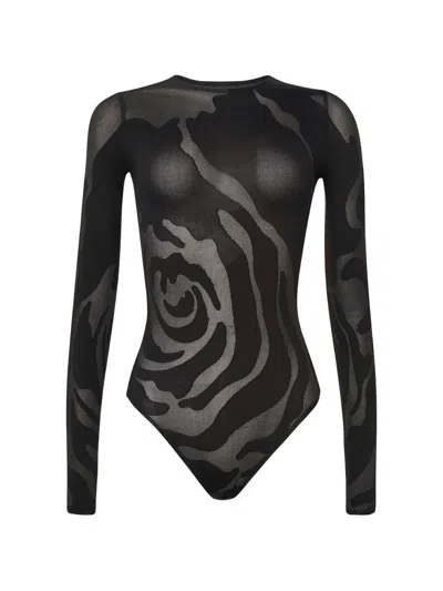 Wolford Rose Shadow Bodysuit In Multi