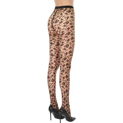 Wolford Rose Tights In Fairly Light/ Black
