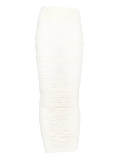 Wolford Ruched Midi Skirt In White