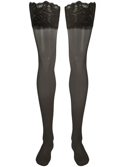 Wolford Satin 20 Stay-ups In Black