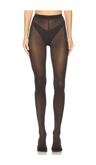 Wolford Satin Opaque 50 Tights In Nearly Black