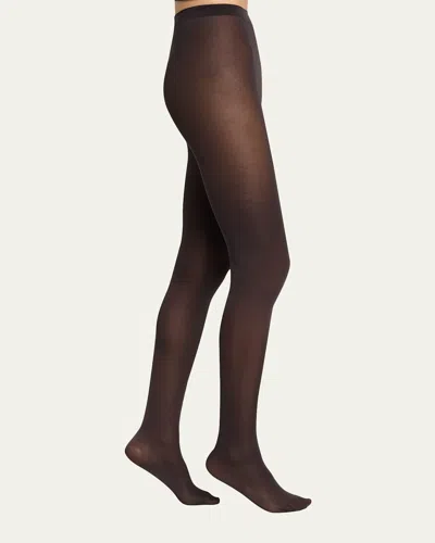 Wolford Satin Opaque 50 Tights In Nearly Black