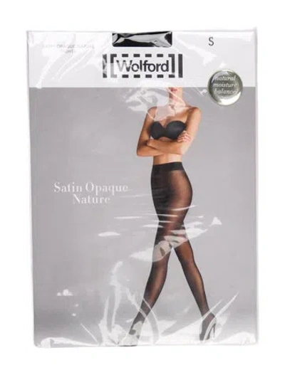 Pre-owned Wolford Satin Tights In Black