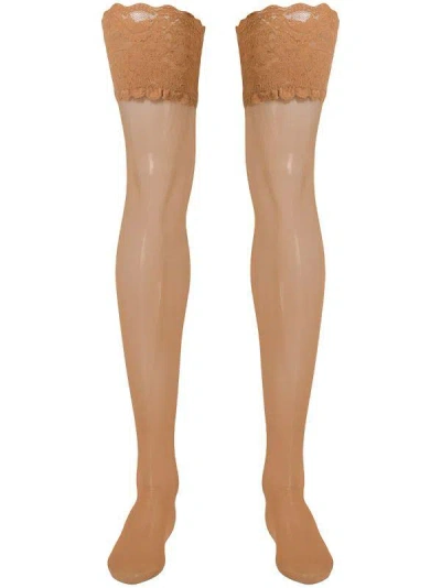 Wolford Satin Touch 20 Stay Up In Brown