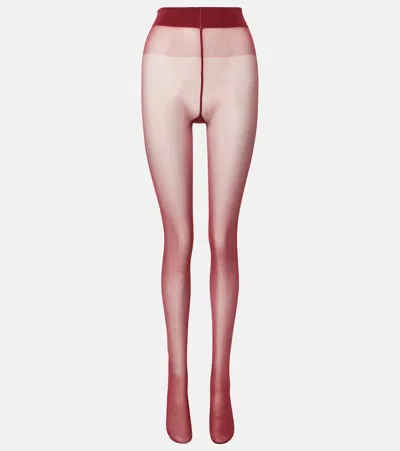 Wolford Satin Touch 20 Tights In Burgundy