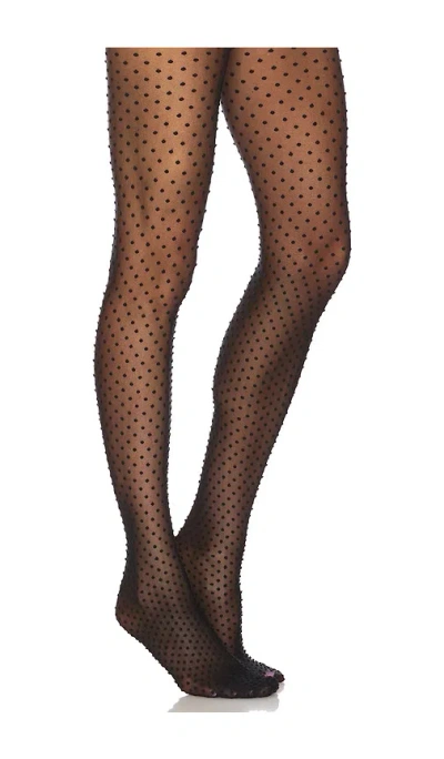 Wolford Satin Touch Dots Tights In 블랙