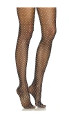 Wolford Satin Touch Dots Tights In Black & White