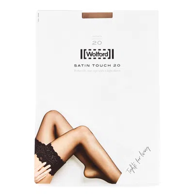 Wolford Satin Touch Fairly Light 20 Denier Hold-ups In Neutral