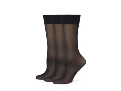 Wolford Satin Touch Knee Highs 3-pack Women's Knee High Socks Shoes Black: Md