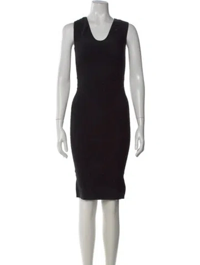 Pre-owned Wolford Scoop Neck Knee-length Dress In Black