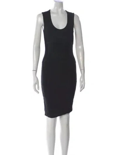 Pre-owned Wolford Scoop Neck Knee-length Dress In Black