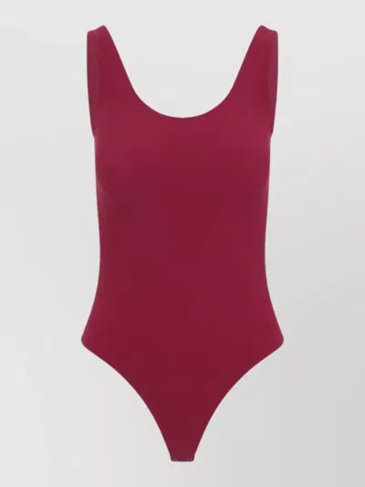 Wolford Scoop Neck Seamless Stretch String Body In Pink