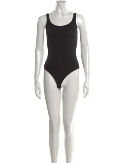 Pre-owned Wolford Scoop Neck Sleeveless Bodysuit In Black