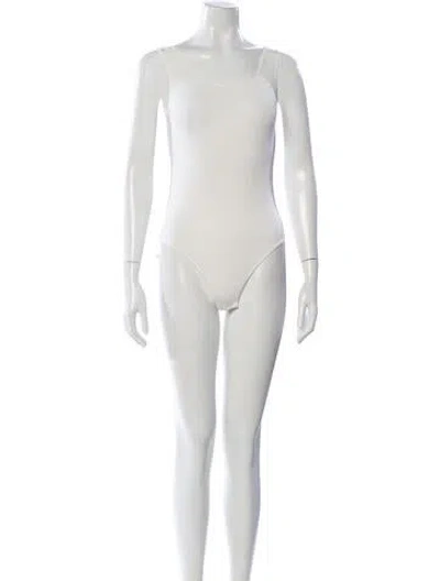 Pre-owned Wolford Scoop Neck Sleeveless Bodysuit In Neutral