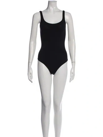 Pre-owned Wolford Scoop Neck Sleeveless Bodysuit W/ Tags In Black