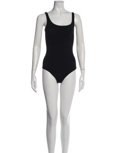 Pre-owned Wolford Scoop Neck Sleeveless Bodysuit W/ Tags In Black