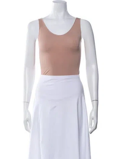 Pre-owned Wolford Scoop Neck Sleeveless Bodysuit W/ Tags In Neutral
