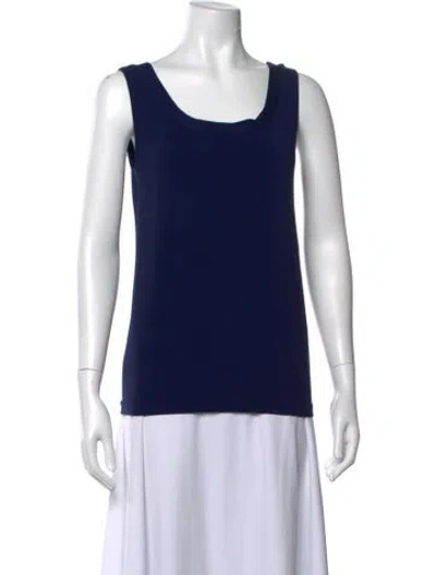 Pre-owned Wolford Scoop Neck Sleeveless Top In Blue