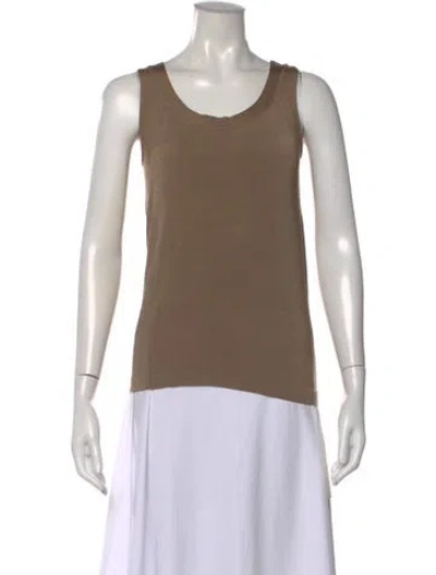 Pre-owned Wolford Scoop Neck Sleeveless Top In Brown