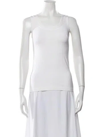Pre-owned Wolford Scoop Neck Sleeveless Top In White