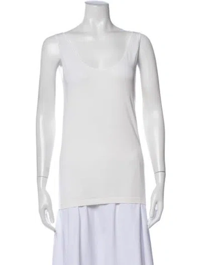 Pre-owned Wolford Scoop Neck Sleeveless Top In White
