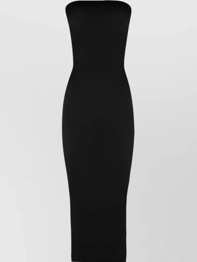 Wolford Sculpting Fatal Strapless Bodycon Midi Dress In Black