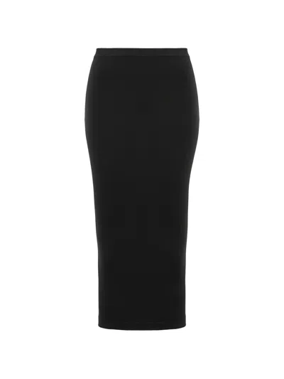 Wolford Seamless Jersey Midi Skirt In Black