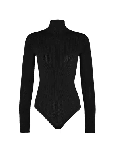 Wolford Seamless Long-sleeve Bodysuit In Black