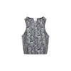 Wolford Seamless Python-print Crop Top In Gray