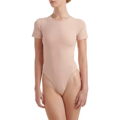 Wolford Women's Seamless Crewneck Short-sleeve Bodysuit In Clay