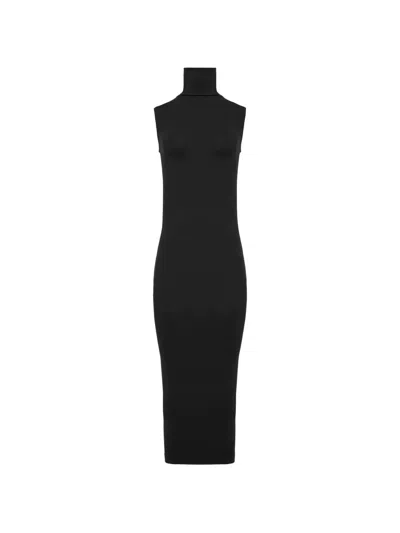 Wolford Seamless Sleeveless Midi Dress In Black