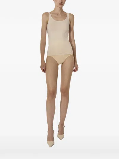 Wolford Seamless Virgin Wool Top In Neutral