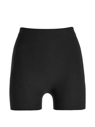 Wolford Seamless Warp-knit Shorts In Black