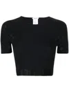Wolford Semi-sheer Cropped Top In Black