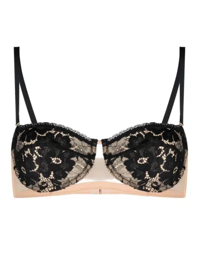 Wolford Semi-sheer Laced Bra In Black