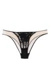 Wolford Semi-sheer Laced Briefs In Black
