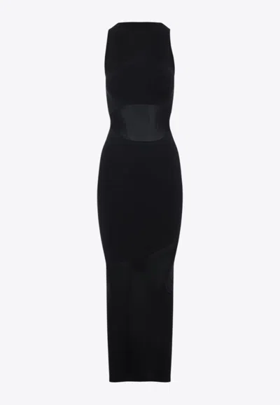 Wolford Shade-paneled Midi Dress In Black