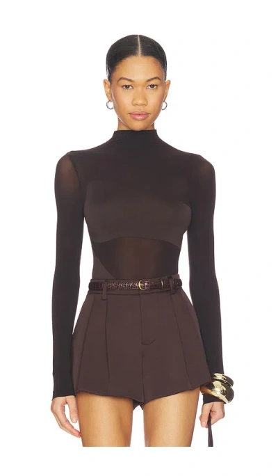 Wolford Shade String Bodysuit In Brown