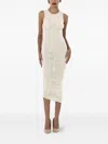 Wolford Sheer Midi Dress Ruched Fitted Silhouette In White