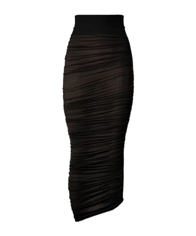 Wolford Sheer Drape Skirt In Black