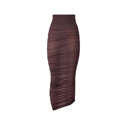 Wolford Sheer Drape Skirt In Purple
